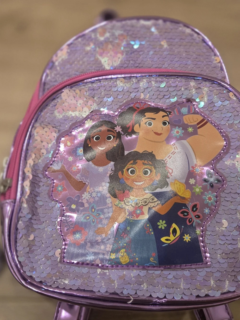 NWT Disney Encanto Sequined Purple Mini Backpack Bag Mirabel Madrigal Family